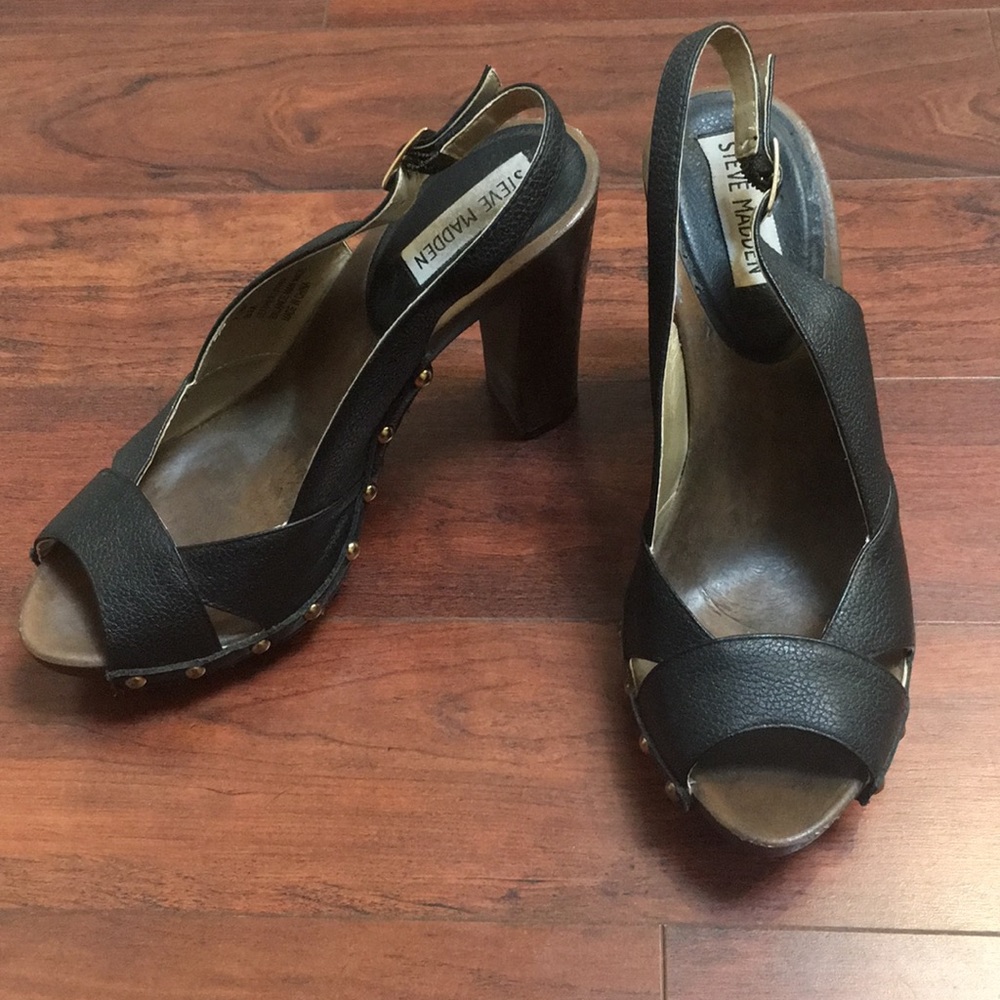 Steve Madden black heels. Size 8